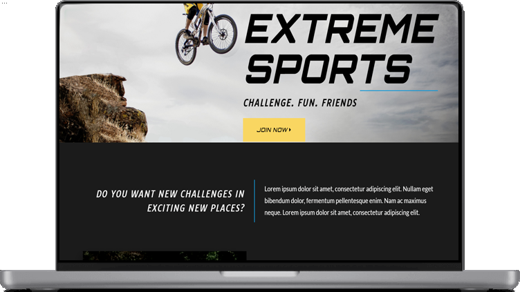 extreme sports demo website